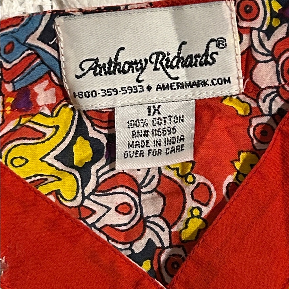 Anthony Richards vibrant colorful comfortable cotton midi dress - Picture 2 of 3